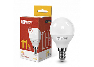 Лампа светодиодная IN HOME LED-ШАР-VC 11Вт 230В Е14 3000К 1050Лм (587)