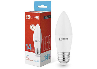 Лампа светодиодная IN HOME LED-СВЕЧА-VC 14Вт 230В E27 6500K 1330Лм (7751)
