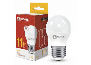 Лампа светодиодная IN HOME LED-ШАР-VC 11Вт 230В Е27 3000К 1050Лм (600)