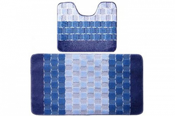 Комплект ковриков для в/к BANYOLIN SILVER голубой 11мм (50х80/50х40см) 50/80-BL