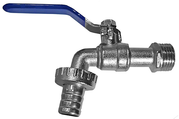 Кран шаровой водоразборный латунный ДУ20 (3/4) AQUALINK под шланг, рычаг (3951) (40/5)