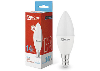 Лампа светодиодная IN HOME LED-СВЕЧА-VC 14Вт 230В E14 6500K 1330Лм (775)