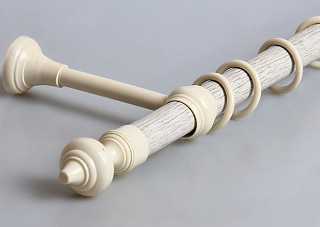 Карниз металлопластиковый (одинарная труба) с пластиковой фурнитурой 1,20 (Беленый дуб) Казань
