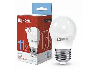 Лампа светодиодная IN HOME LED-ШАР-VC 11Вт 230В Е27 6500К 1050Лм (943)