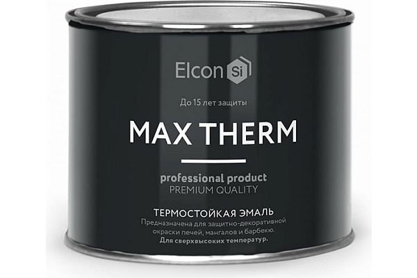 Эмаль термостойкая Elcon черная, 500 градусов (0,4кг)