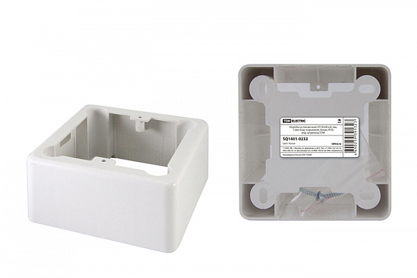 Коробка установочная TDM ОП 85х85х42 мм, 1-местная, подъемная, белая, IP20, (1401-0232)