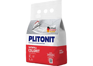Затирка PLITONIT Colorit между всеми типами плитки (1,5-6 мм), темно-коричневый (2кг)