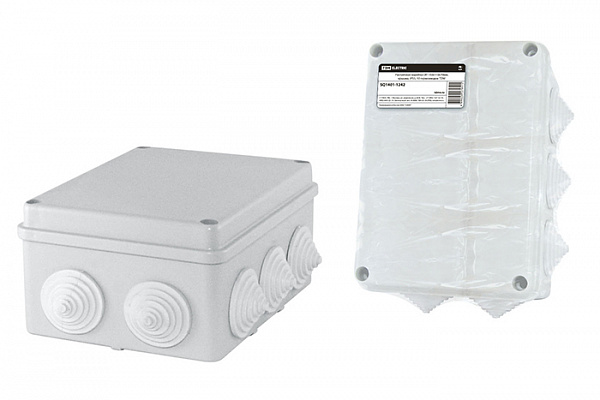 Распаячная коробка TDM ОП 150х110х70мм, крышка, IP55, 10 гермовводов, инд. штрихкод (1401-1242)