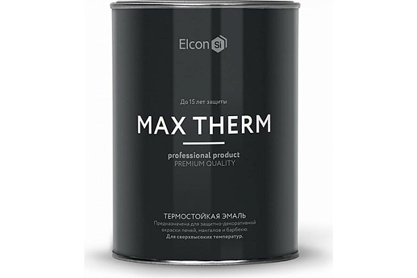 Эмаль термостойкая Elcon черная, 500 градусов (0,8кг)