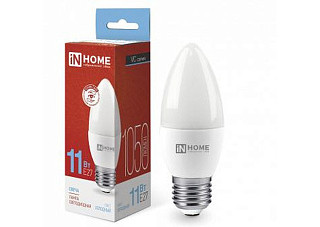 Лампа светодиодная IN HOME LED-СВЕЧА-VC 11Вт 230В Е27 6500К 1050Лм (868)