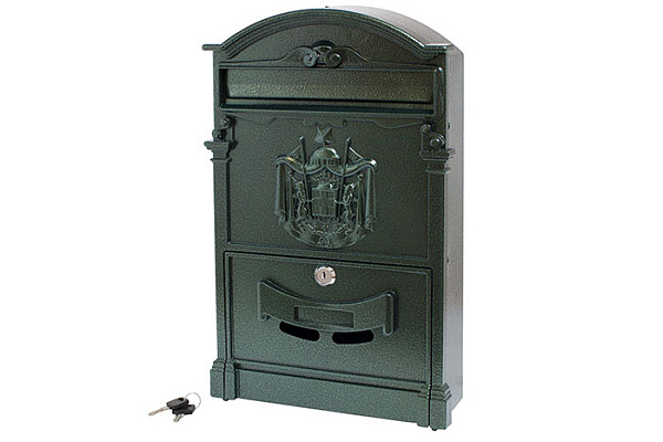 Ящик почтовый АЛЛЮР №4010 размер 405*255*75мм, 2 ключа, тёмно-зелёный (5)