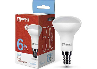 Лампа светодиодная IN HOME LED-R50-VC 6Вт 230В Е14 6500К 530Лм (156)