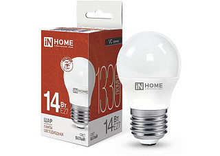 Лампа светодиодная IN HOME LED-ШАР-VC 14Вт 230В E27 4000K 1330Лм (829)
