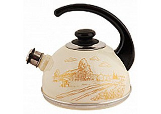 Чайник эмалированный Рубин ОЛИМПИЯ слон.кость, конс.ручка г.Ростов 2,5л Т04/25/04/15 (144)