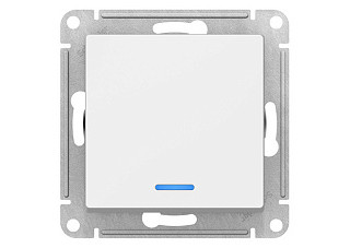 Выключатель одноклавишный ATLASDESIGN с подсветкой схема 1а 10АХ механизм белый (ATN000113) (040)