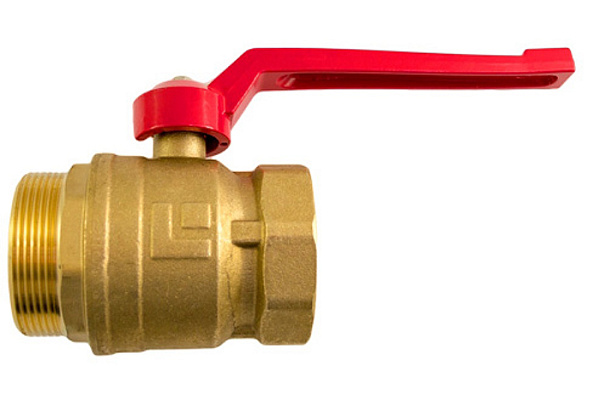 Кран шаровой латунный ДУ50 (2) Ш/Г рычаг КНР (11Б27п1)