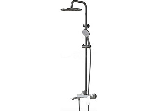Душевая система 35к MIXLINE ML41-06"Swan White"излив лейка 3 поз.+лейка"Тропический душ"БЕЛЫЙ/ХРОМ