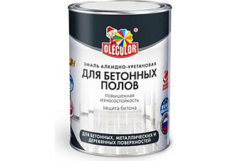 Эмаль для бетонных полов алкидно-уретановая OLECOLOR красно-коричневый (2,5кг)