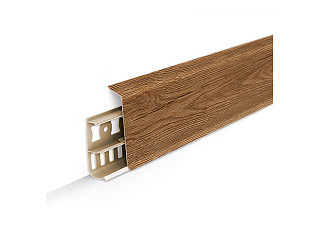 Плинтус напольный с кабель-каналами 70мм 2,2м "Деконика", 211 Дуб рустик