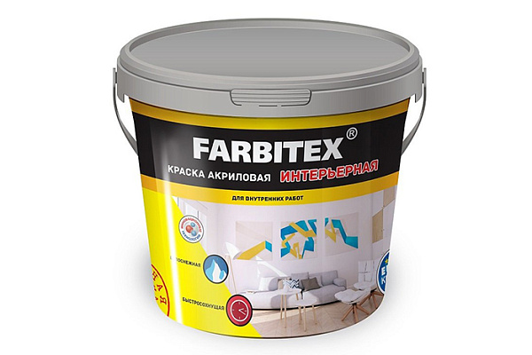 Краска ВД FARBITEX интерьерная (1,1кг)