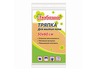 Тряпка универсальная ЛЮБАША STANDART 50х60см, вискоза 120г/м2, оранжевая (К4118) (605498)