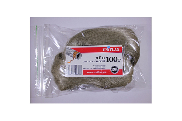 Лен сантехнический 100 г. (пакет) UNIFLAX
