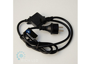 Блок питания Rich LED 2А,IP65,220В,универ.,черный (для соедин. до 10шт) RL-220AC/DC-2AF-B (311)