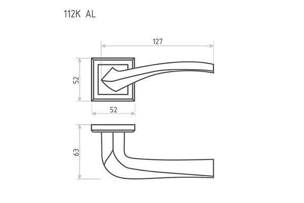 Ручка дверная Нора-М 112К AL золото (179) (1/20)