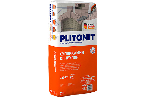 Термостойкий раствор универсальный PLITONIT СуперКамин ОГНЕУПОР 1200С° (4кг) (6675)