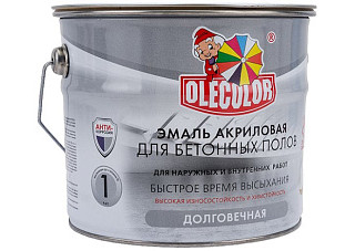 Эмаль акриловая для бетонных полов серый (3.5 кг) Olecolor