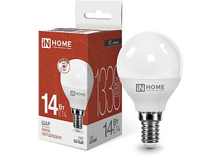 Лампа светодиодная IN HOME LED-ШАР-VC 14Вт 230В E14 4000K 1330Лм (843)