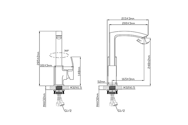 Смеситель для кухни Oasis L1012GМ (Латунь, Гайка, Высота излива-24,8см) 