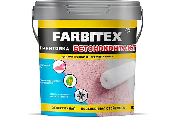 Грунтовка акриловая FARBITEX бетоноконтакт (1,1кг)