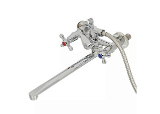 Смеситель для ванны Istok life двуручный, длинный L-излив 30 см излив 323