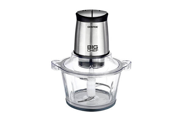Чоппер Centek CT-1394 Сталь 600Вт, 2 скорости, разборные ножи, стеклянная чаша (1,5л)