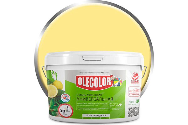 Эмаль акриловая OLECOLOR полуглянцевая бежевый (2,0кг)