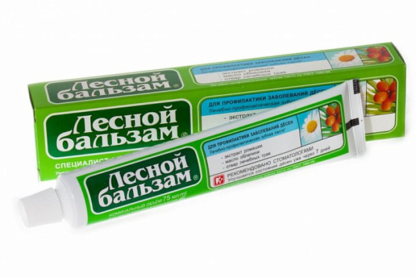 Зубная паста ЛЕСНОЙ БАЛЬЗАМ ромашка и облепиха 75мл (627) (1/48)