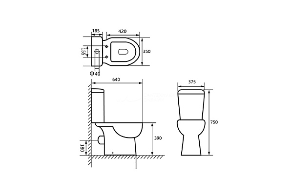 Унитаз EvaGold A2101 ПП с микролифтом, 2 режима