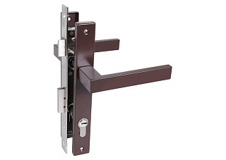Замок врезной с/руч СТАНДАРТ 8520.01.8017 коричневый, ключ-ключ (20) (208)