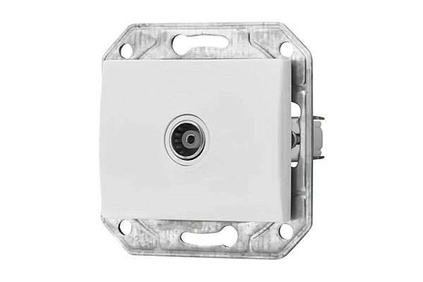 Розетка Profitec Corsa ST механизм бел 1СП ТВ проход 75 Ом (PC-пласт) (910116-М)