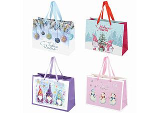 Пакет подарочный (1 штука) новогодний 27х20х11см, "Artpaper Wide #1",ассорти, ЗОЛОТАЯ СКАЗКА, 592117