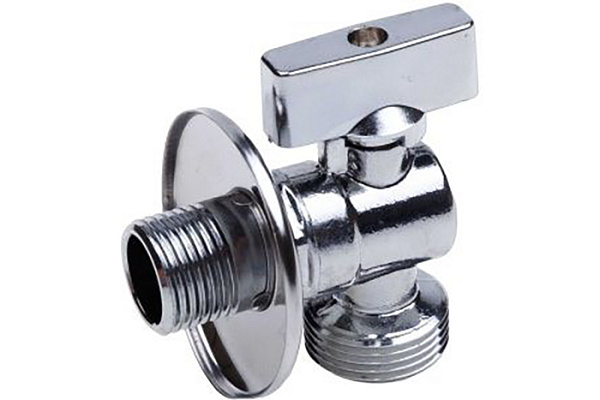 Кран шаровой для стиральной машины угловой, хром. ДУ (1/2x3/4) Ш/Ш AQUALINK флажок (1331) (10/1)