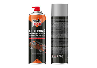 Антигравий антикоррозийный MobiCAR с эффектом шагрени, серый (650мл)