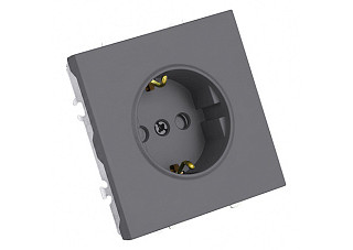 Розетка Feron 1-м. с защит. шт. с/з (механизм) 250В 16А Эмили RST16-5110-10 платиново-серый 49958