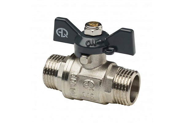 Кран шаровой латунный AQUALINK ДУ15 (1/2) Ш/Ш бабочка (02336) (120/10)