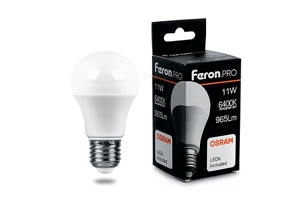 Лампа светодиодная OSRAM LB-1011 11W 230V E27 6400K груша 38031