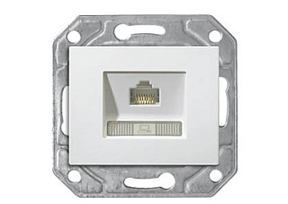 Розетка Profitec Corsa ST механизм бел 1СП комп cat.5E (PC-пласт) (910117-M)
