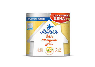 Туалетная бумага ЛИЛИЯ Ромашка 2-х слойная 4 рулона (740)