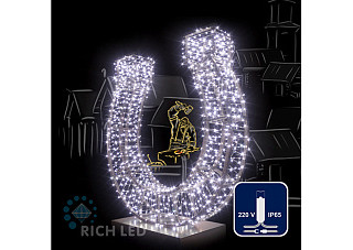 Светодиодная гирлянда Rich LED 10м,IP65,100 LED,220В,белая,прозр.пр. RL-S10C-220V-CT/W (317)