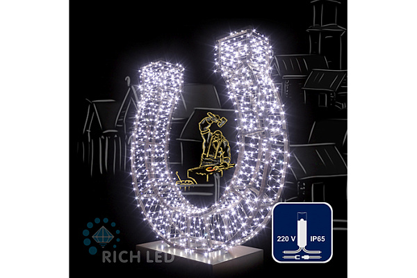 Светодиодная гирлянда Rich LED 10м,IP65,100 LED,220В,белая,прозр.пр. RL-S10C-220V-CT/W (317)